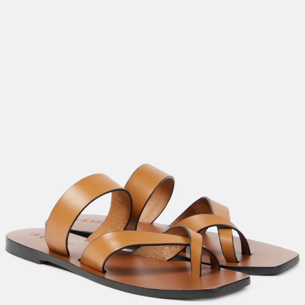 A.EMERY Carter Sandal Size 39 Deep Tan with box and dust bags